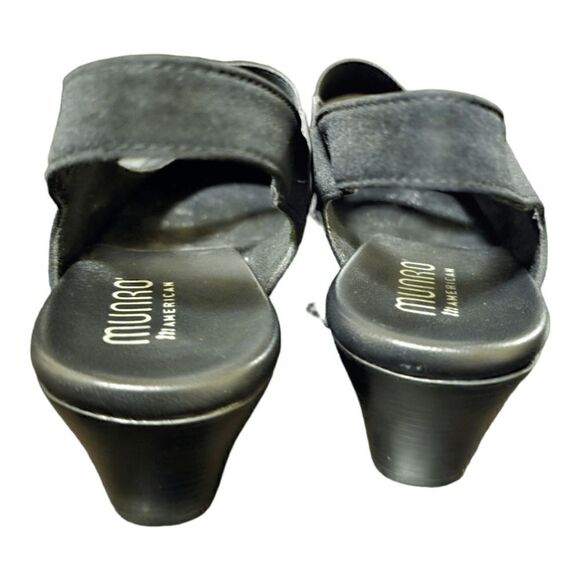 MUNRO "Ella" Fabric/Patent Slingback Pump - Size 6 1/2W - Picture 4 of 8